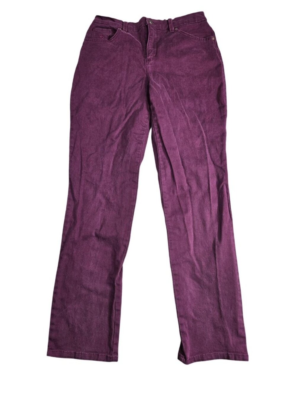 Gloria Vanderbilt Amanda Tapered Jeans Womens 8 Purple High Rise Stretch Denim